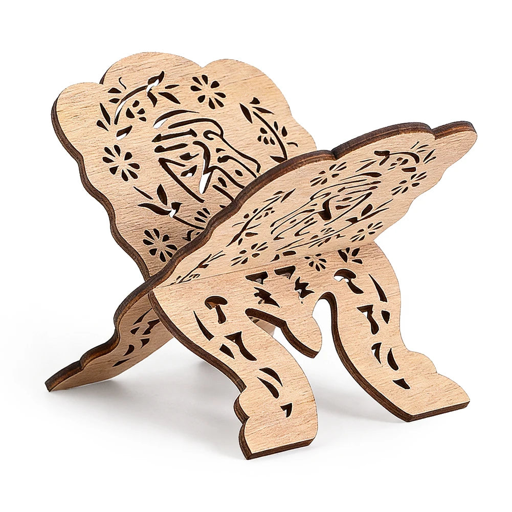 Porte-Quran Pliable en Bois – Décoration