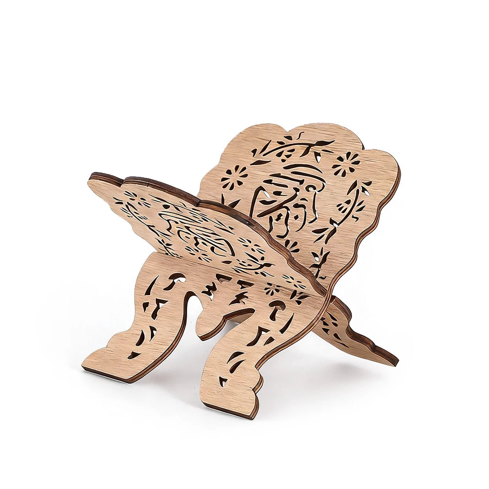 Porte-Quran Pliable en Bois – Décoration
